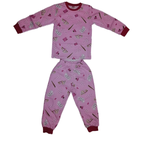 Пижама детская для девочки, Мишки, цвет розовый, рост 92, 2 года