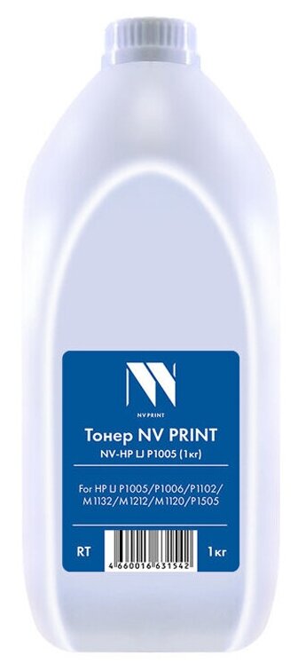 Тонер NV Print NV-HP LJ P1005, для HP LJ M1212, HP LJ P1505, HP LJ M1120, HP LJ M1217, HP LJ M1214, , черный, 1000 г, 1 цвет