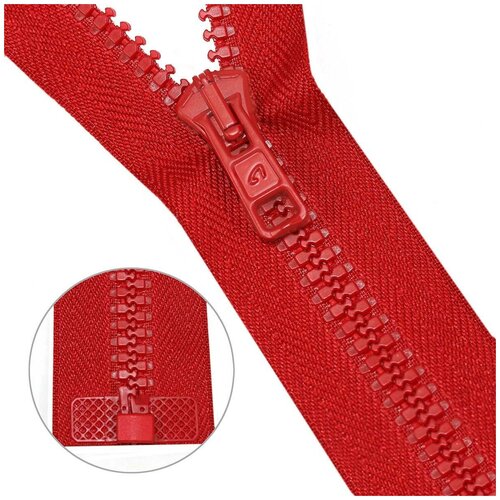 фото Молния "трактор", т10 (6 мм), 1 замок, 40 см (2076), без бирки, 25 штук, цвет 008 красный (количество товаров в комплекте: 25) arta