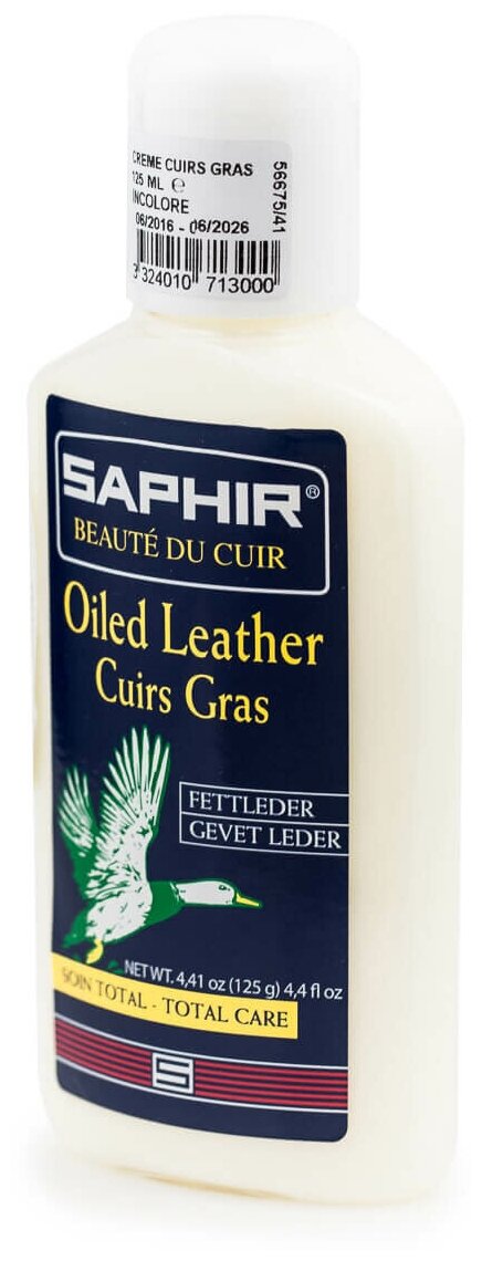 Бесцветный крем-бальзам Saphir GREASY Leather для глубокого восстановления жированных кож