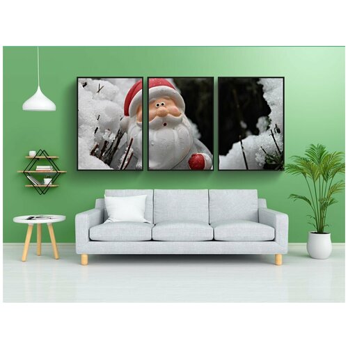 фото Набор модулных постеров для интерьера "дед мороз, снег, зима" 60x90 см. в тубусе, без рамки lotsprints