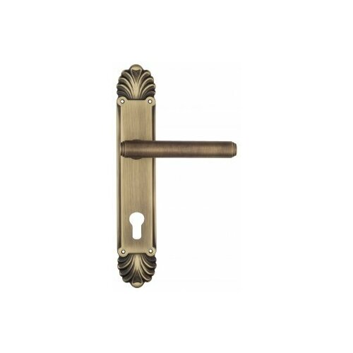 Дверная ручка Venezia EXA CYL на планке PL87 матовая бронза