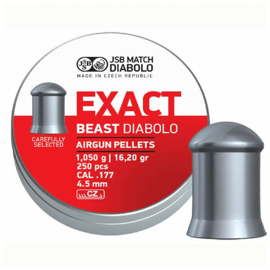 Пули для пневматики JSB Пули Exact Beast Diabolo 4,52 мм, 1,050 грамм (250 шт.)