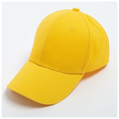 фото Кепка однотонная minaku цвет жёлтый, р-р 58