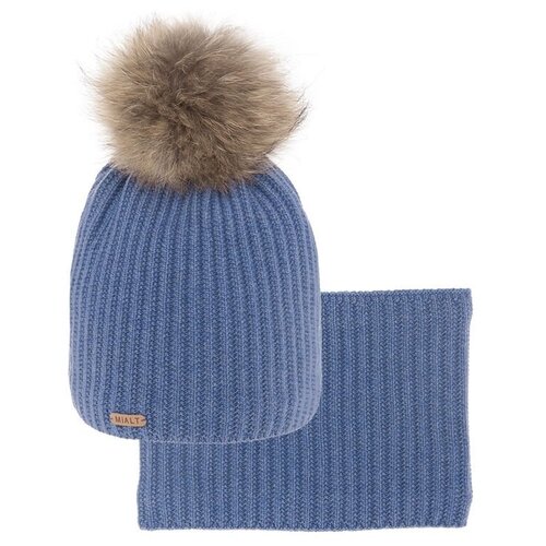 фото Шапка и шарф для мальчика харлей шапка и шарф, цвет джинсовый, размер 54-56 mialt