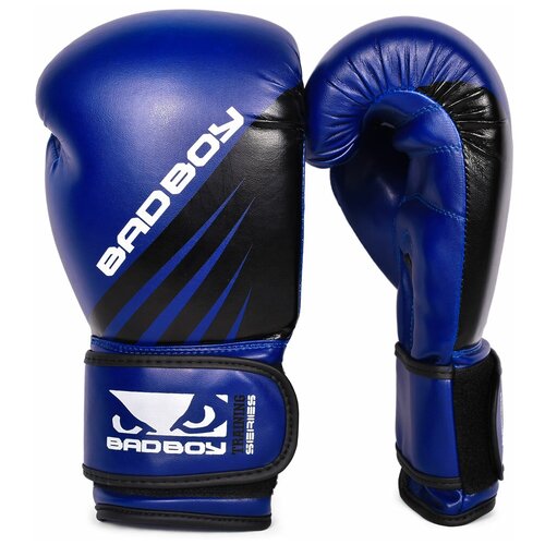 фото Перчатки для бокса bad boy training series impact boxing gloves - blue/black 14 унций
