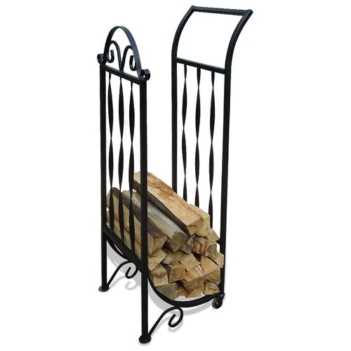 Дровница для камина для дров на колесиках чёрная Safamaster D5087BK