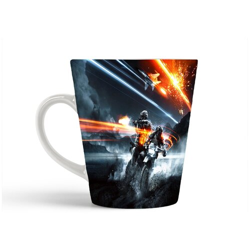 фото Кружка-латте coolpodarok battlefield 3 end game солдаты мотоцикл истребитель