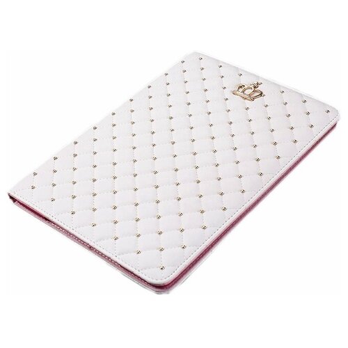 фото Чехол mypads для apple ipad 9.7 (2017) и apple ipad 9.7 (2018) - a1822, a1823, a1893, a1954 стеганая кожа в ромбик с узором женский для девочки цвет белый