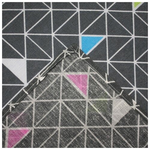 фото Постельное бельё 1,5 сп «треугольники», цвет темно-серый, 147х210, 150х210, 70х70см -2 шт бязь samy