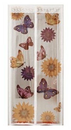 Сетка антимоскитная на магнитах "Капутомоскито" дизайн "Бабочки", цвет: белый