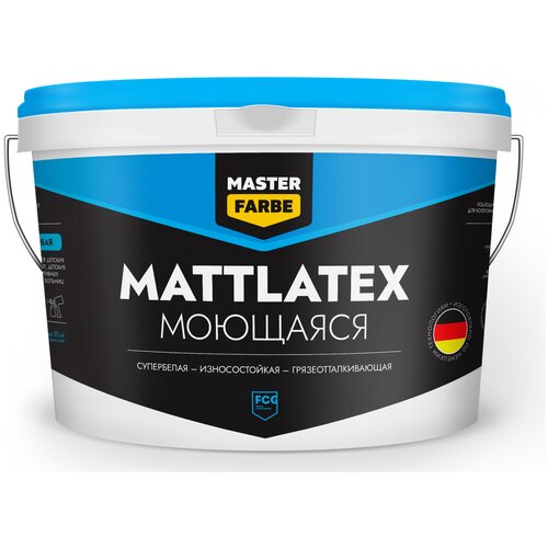 Краска водно-дисперсионная Master Farbe Mattlatex моющаяся полуматовая белый 14 л 14 кг