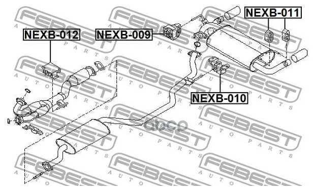 Кронштейн Глушителя Febest арт. NEXB-010