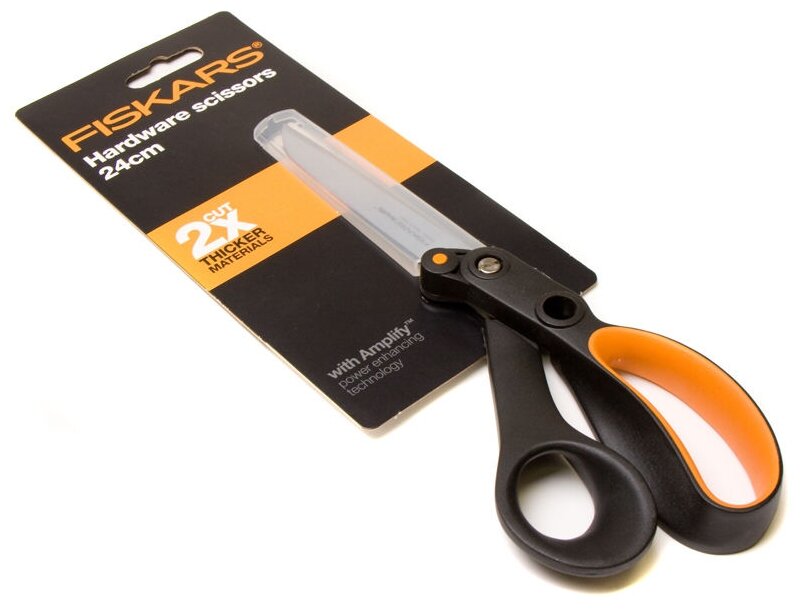 Ножницы FISKARS Amplify универсальные, 240мм, ручки пластиковые, нержавеющая сталь, черный - фото №3