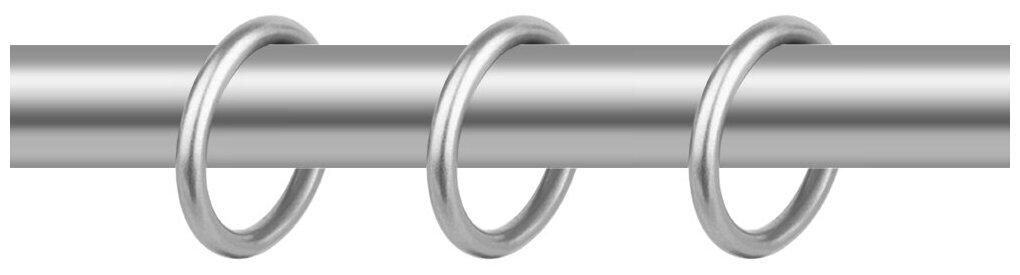 Кольца для карниза 16 мм OLEXDECO круглые, цвет Хром матовый (10 шт.)