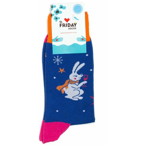 фото Носки st. friday, размер 42-46, оранжевый, голубой
