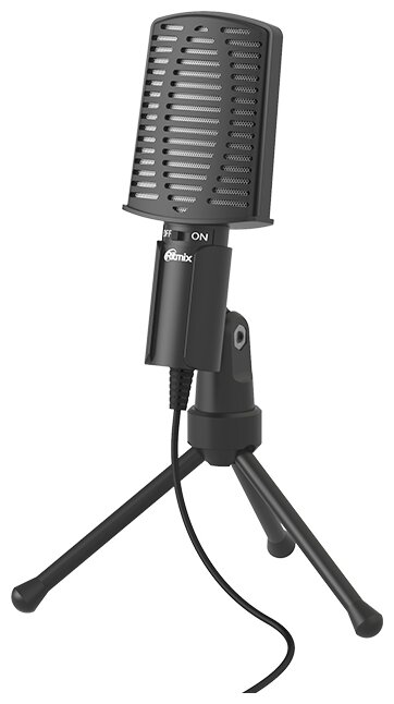 Микрофон проводной Ritmix RDM-125, разъем: mini jack 3.5 mm, черный
