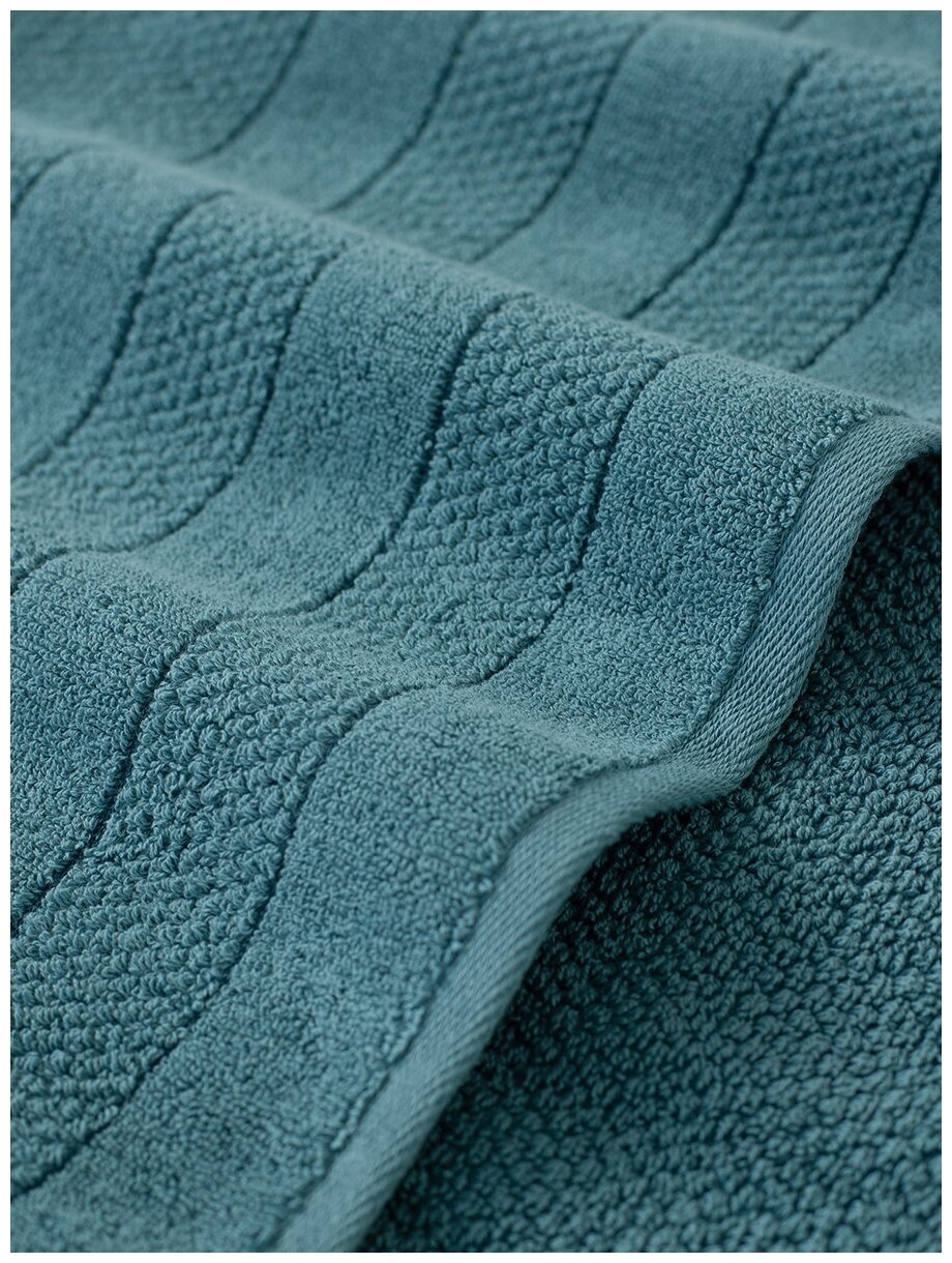 Махровое полотенце LOVEME Milano 70х140см, цвет темно-бирюзовый - фотография № 11