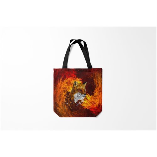 фото Сумка-шоппер / 40х40 см / звери / лисы огненный лис burnettie