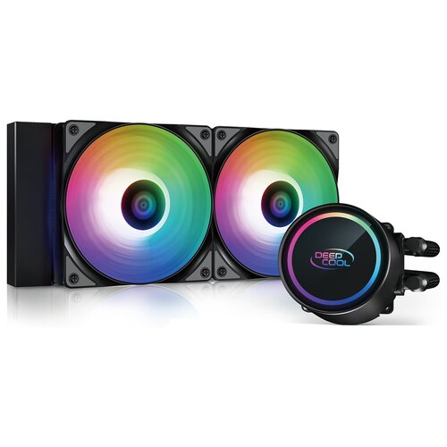 Система водяного охлаждения для процессора Deepcool Gammaxx L240 A-RGB, черный кулер deepcool gammaxx 300r dp mch3 gmx300rd intel lga1366 lga1151 lga1150 lga1155 lga1156 lga775 amd am4 fm2 fm2 fm1 am3 am3 am2 am2