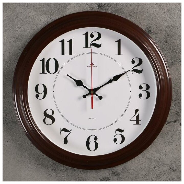 Часы настенные, серия: Классика, "Рубин", 35 см, коричневые 2362208