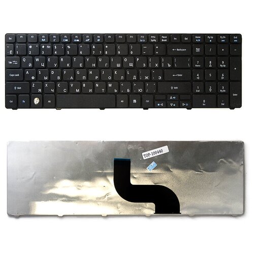 Клавиатура для ноутбука Acer Aspire 5810T 5410T 5820TG 5738 5739 5542 5551 5553G Series Плоский Enter Черная без рамки PN KBI170G276 610₽