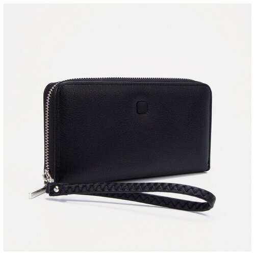 фото Кошелёк на молнии, с ручкой, цвет чёрный нет бренда