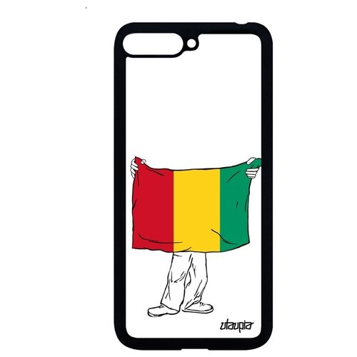 фото Качественный чехол на // huawei y6 2018 // "флаг гвинеи с руками" страна туризм, utaupia, белый