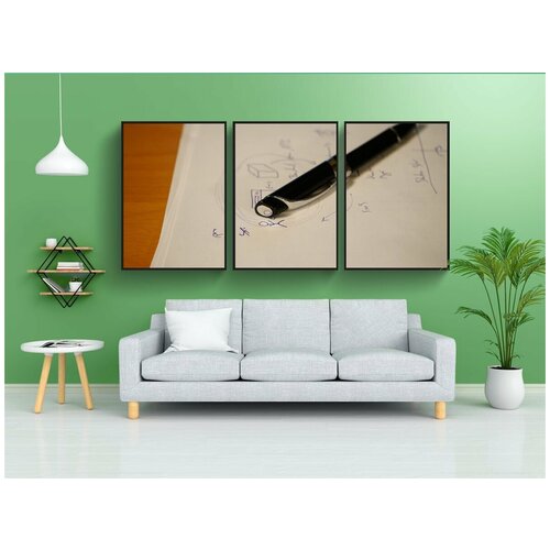 фото Набор модулных постеров для интерьера "перьевая ручка, чернильная ручка, ручка" 60x90 см. в тубусе, без рамки lotsprints