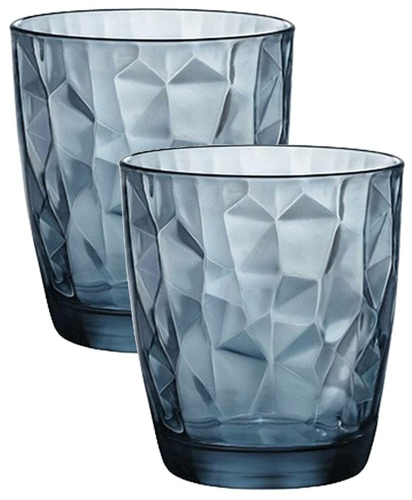 фото Набор стаканов для виски Bormioli Rocco DIAMOND DOF 390 мл, синие, 2 шт