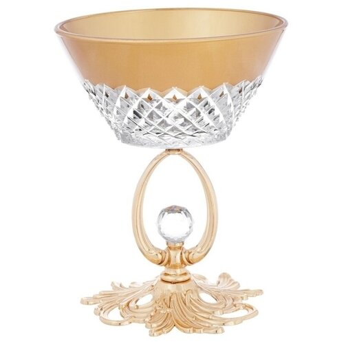 креманка для мороженного на ножке 15 см/для варенья/для десертов/сахарница на ножке с золотом