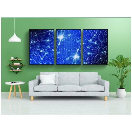 фото Набор модулных постеров для интерьера "blockchain, сеть, интернет" 60x90 см. в тубусе, без рамки lotsprints