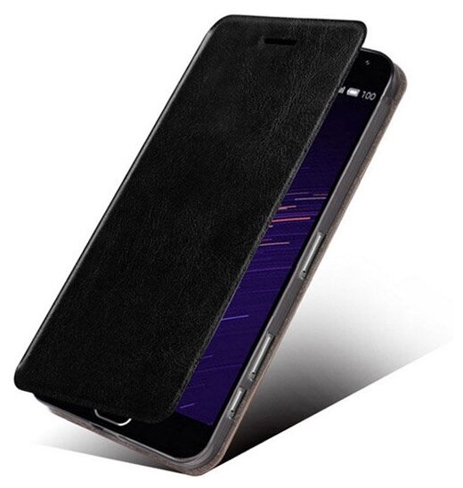 Чехол-книжка MyPads для Samsung Galaxy Grand Prime SM-G530H водоотталкивающий с мульти-подставкой на жесткой металлической основе черный