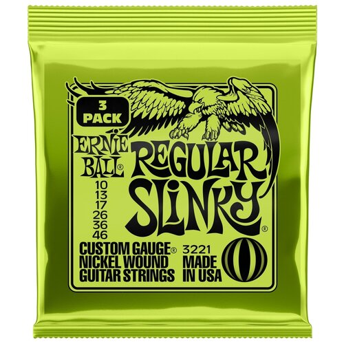 Ernie Ball 3221 Струны для электрогитары, набор из 3х комплектов ernie ball 3221 nickel wound slinky regular 10 46 струны для электрогитары