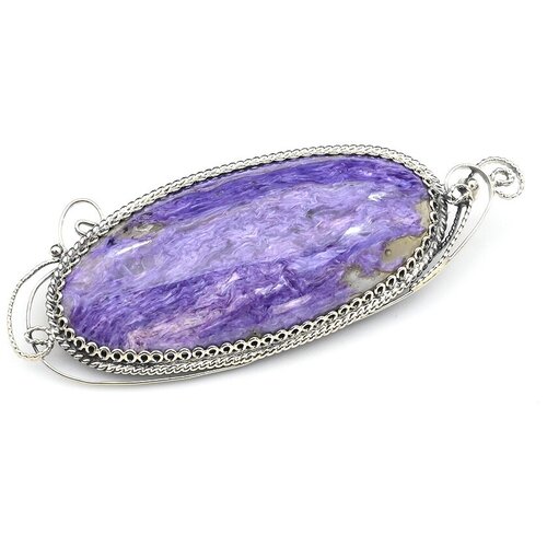 Брошь Радуга Камня, чароит, фиолетовый брошь радуга камня чароит лазурит фиолетовый