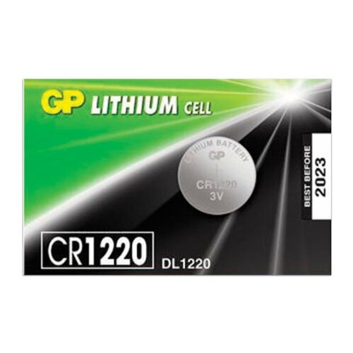 Батарейка GP Lithium, CR1220, литиевая, 1 шт, в блистере (отрывной блок), CR1220RA-7C5 батарейки литиевые gp lithium cell cr1220 5012lc dl1220 7с5gp 5 шт