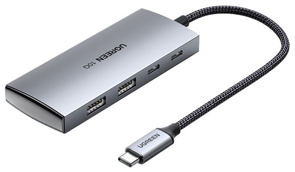 UGREEN. USB концентратор 4 в 1 (хаб), 2 х USB C 3.1, 2 х USB A 3.1 (30758)