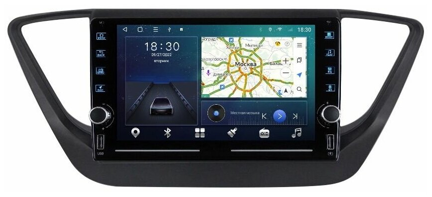 Магнитола R320 Хендай Солярис 2 Hyundai Solaris 2017-2020 - Android 11 - Процессор 8 ядерный - CarPlay - QLED - DSP 36 полос - 4G(Sim)