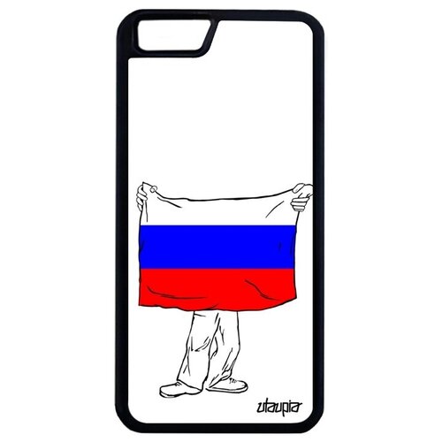 фото Ударопрочный чехол на мобильный // apple iphone 6 plus // "флаг россии с руками" государственный страна, utaupia, белый