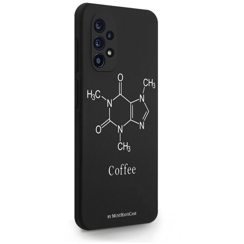 Черный силиконовый чехол MustHaveCase для Samsung Galaxy A32 Молекула кофе для Самсунг Галакси A32