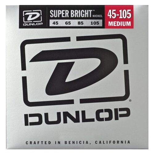 фото Dunlop super bright nickel dbsbn45105m струны для бас-гитары, medium, 45-105