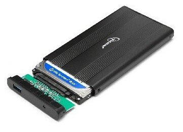 GEMBIRD (13138) EE2-U3S-5 внешний корпус 2.5" черный, USB 3.0, SATA, металл