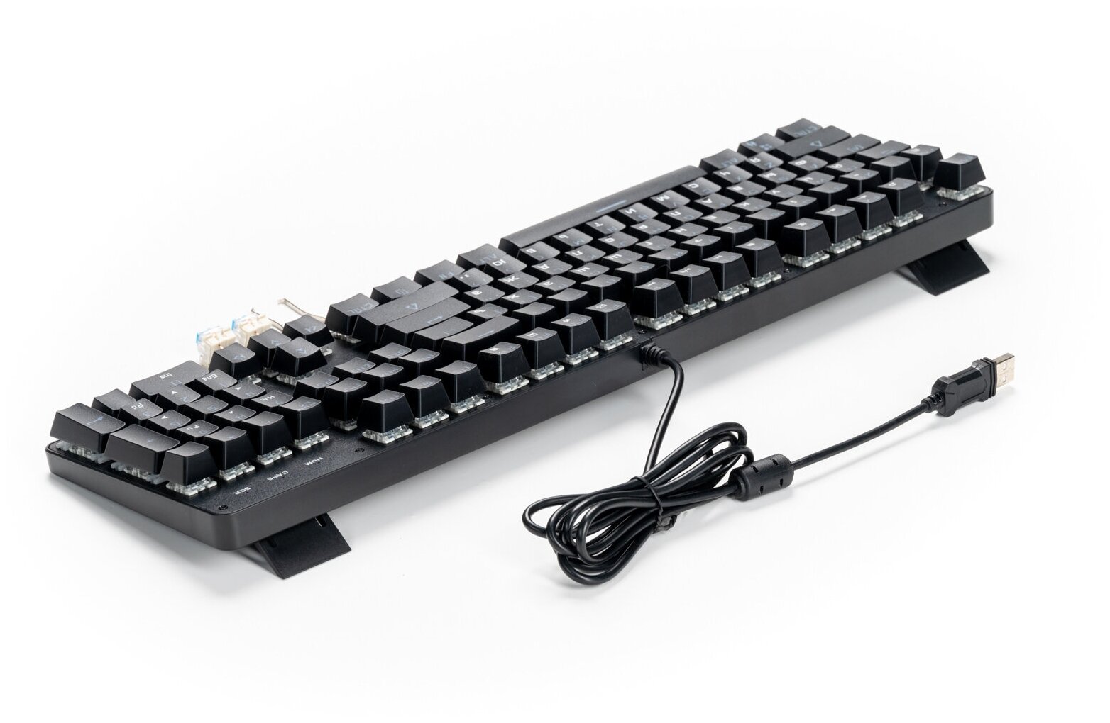 Клавиатура механическая ELfoC MG-104-901 с подсв. и пылевлагозащитой Outemu Blue экв. перекл.Gateron,Cherry MX Blue 60г, 2.2мм, 4мм, кабель 1.6м