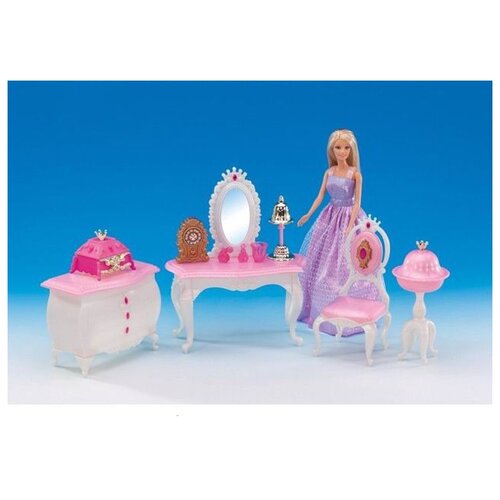 Рыжий кот Набор мебели Туалетный столик принцессы, 1417379 розовый/белый кукла игровой набор дом трансформер принцессы