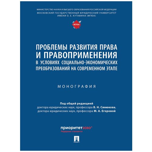 Проблемы развития права и правоприменения в условиях социально-экономических преобразований на современном этапе. Монография