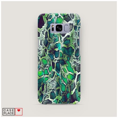 фото Чехол пластиковый samsung galaxy s8 зеленая кожа змеи case place