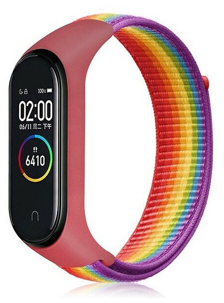 Ремешок DF для Xiaomi Mi Band 3/4/5/6 Rainbow