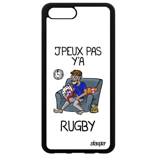 фото Защитный чехол для мобильного // honor v10 / view 10 // "не могу - смотрю регби!" шутка комикс, utaupia, белый