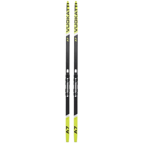 фото Лыжный комплект vuokatti / беговые лыжи 195 см с креплением nnn wax цвет black/yellow