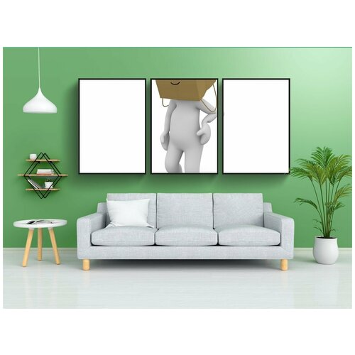 фото Набор модулных постеров для интерьера "маска, хэллоуин, сумка" 60x90 см. в тубусе, без рамки lotsprints